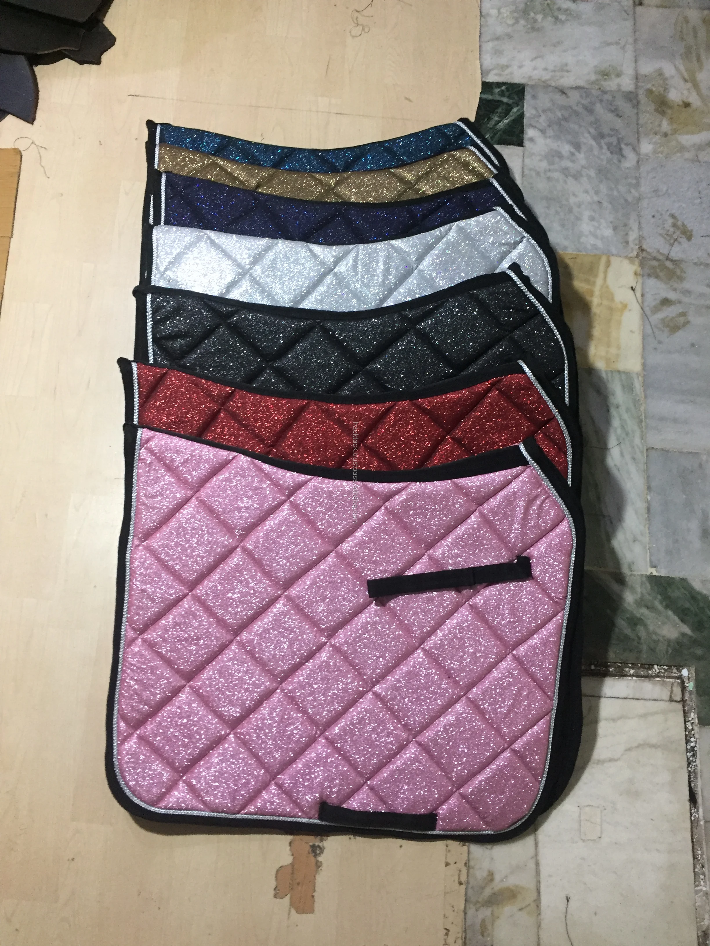 Sparkle Fabric Saddle Pad With Crystal Horse Glitter Comfort Saddle Pad