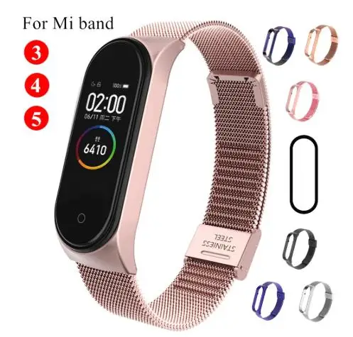 

Strap For Xiaomi Mi Band 5Wrist Metal Bracelet Screwless Stainless Steel MIband for Mi Band 5 Strap Wristbands