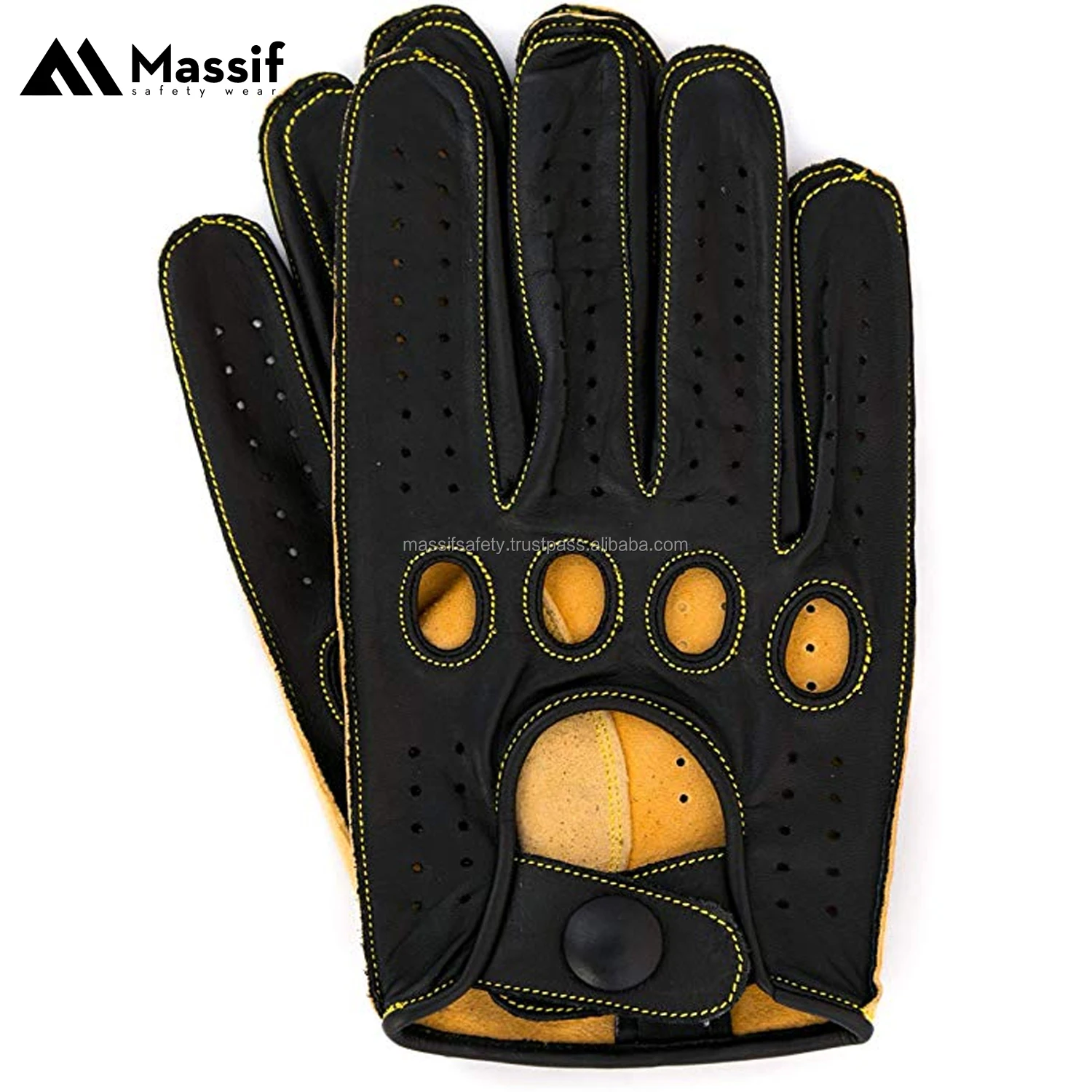 MEN'S CHAUFFEUR  REAL LAMBSKIN SHEEP NAPPA LEATHER CAR DRIVING GLOVES 