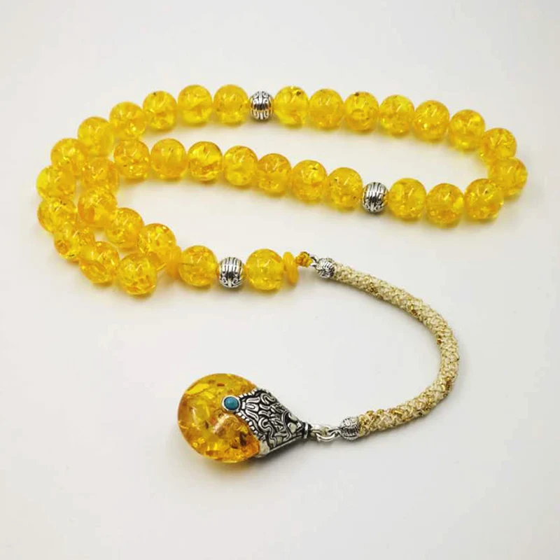 

Yellow Resin Tasbih muslim Prayer beads misbaha arabic fashion bracelet gift islamic accessories turkey fashion rosary