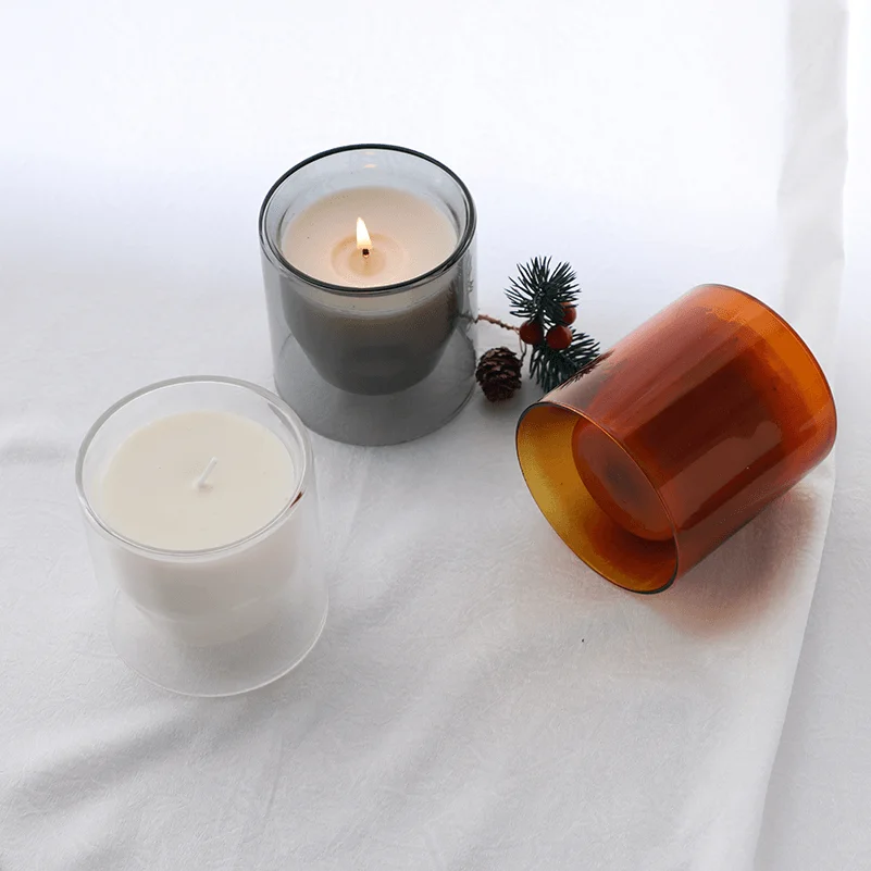 

Factory direct high borosilicate glass candle holder candle cup