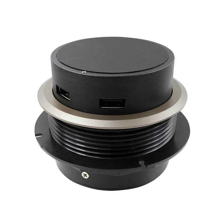 
2020 Latest 10W Copper Desktop Embedded Qi Fast Wireless Phone Charger USB Ports 