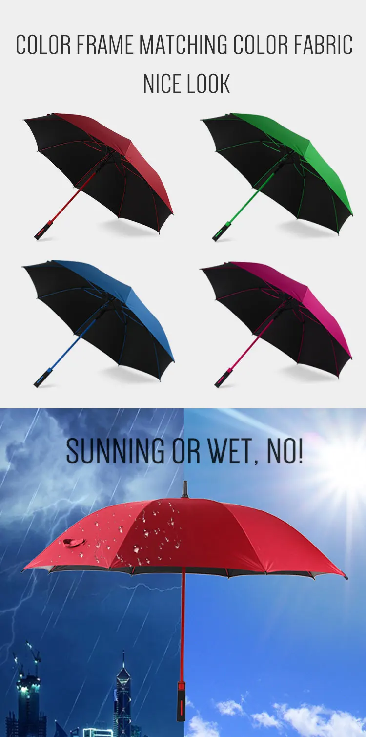 chinese commercial colorful designed plastic handle windproof golf umbrella for weddings decoration