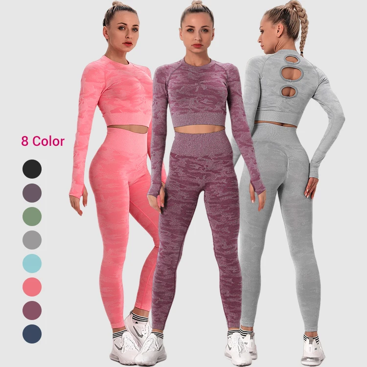 

Hot Selling Two Piece Seamless Women Yoga Fitness Set