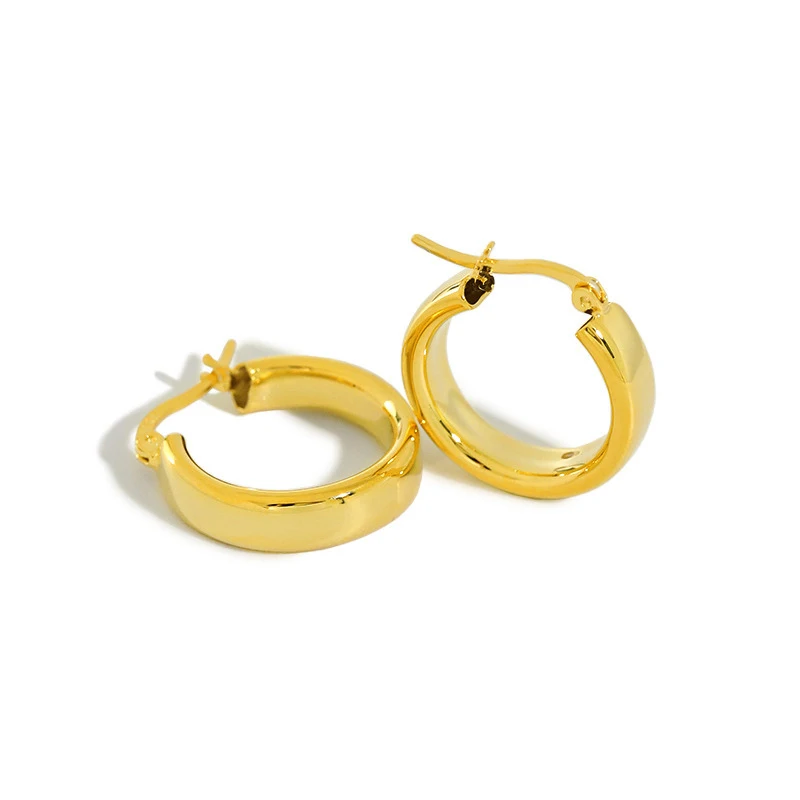 

H-E502 Christian Pure Silver Ins Minimalist Geometric Circle Small Temperament Silver Earrings