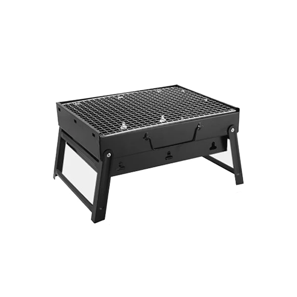 

Small size outdoor folding barbecue grill portable barbecue drawer type charcoal grill for outdoor party household, Black