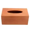 Natural Wooden Bamboo Facial Tissue Box Cover, Refillable Kitchen Napkin Holder & Dispenser