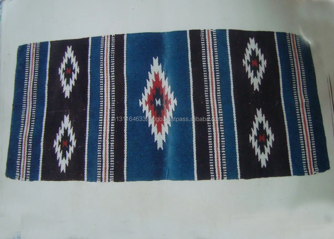 Mexican Design Navajo Saddle Blanket With Finest Quality Acrylic Yarn