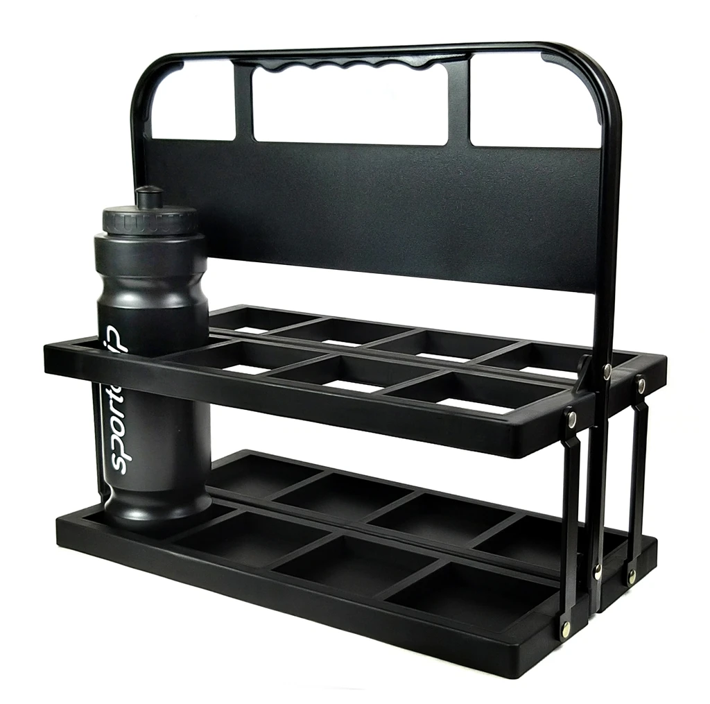 

Durable Sport Foldable light weight Bottles Carrier bottle holder for 8 water cans 8cm x 8cm water bottles, Black