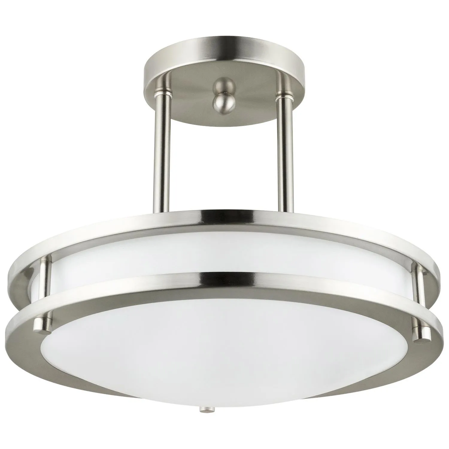 High quality Sunlite LED Pendant Semi Flush Mount Ceiling Fixture, 15 Watts, Dimmable, 30K - Warm White, Brushed Nickel Finish