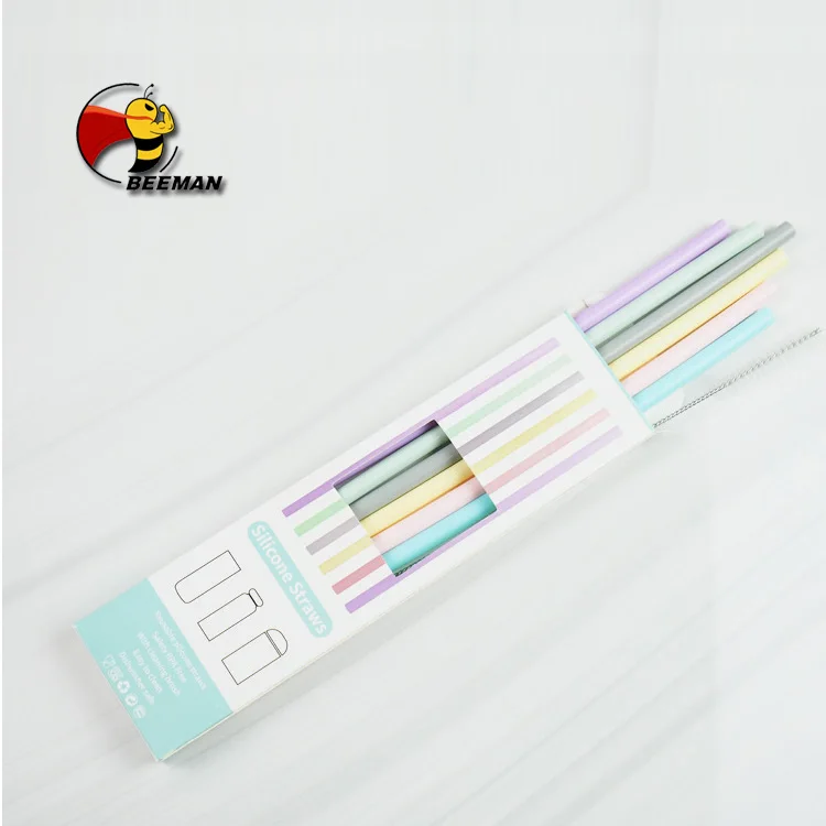 

Beeman New 2020 Trending Product Reusable Silicone Straws For Eco World, Pink,orange,blue,champagne,green,purple,yellow,others
