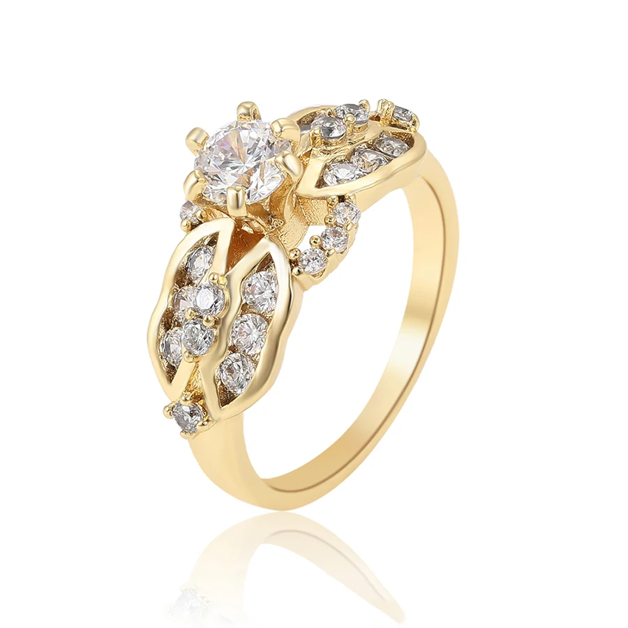 

16306 Xuping elegant copper alloy ring, 14K gold plating zircon stone finger ring for women