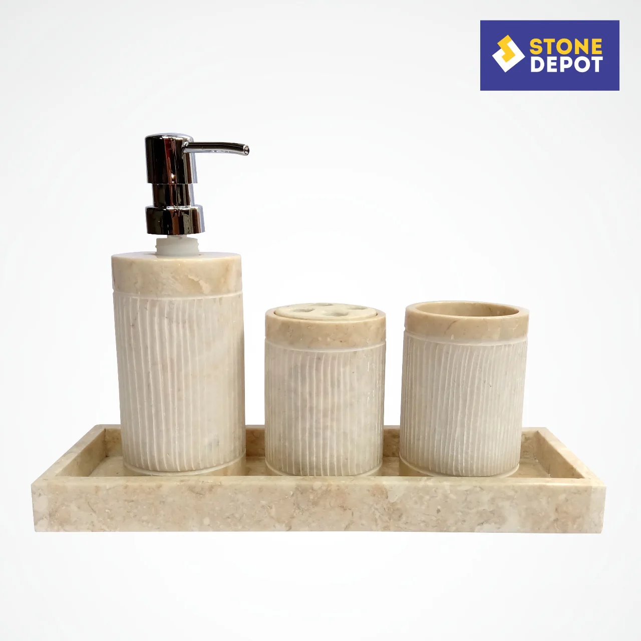 Bali Beige Marble Soap Dispenser Pump Marble Stone Dispenser Diameter