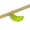 Peridot color monalisa 20 X 8 crescent shape gemstone half moon single loop connector charm pendant