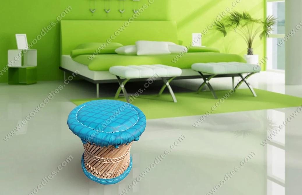 Modern Fabric Tufted Bamboo Garden Stool Ottoman Blue Leather Seat Bar Stool Stacking Restaurant Space Saving Design Buy Bathroom Stool Salon Stool Ergonomic Cow Footstool Pedicure Foot Stool Ottoman Dresser