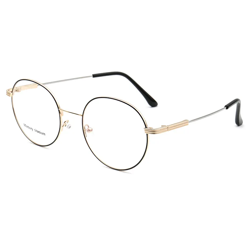 

High quality round full frame memory metal alloy spectacle eyewear glasses frame men optical