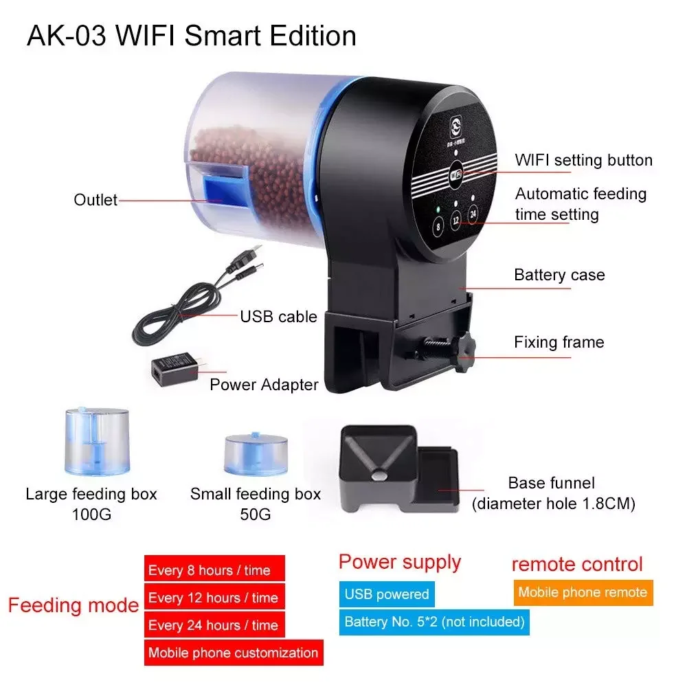 Sunsun Feeder Automatic Fish Tank Feeding Koi Goldfish Feeder Plastic