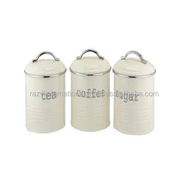 Kitchen Canister Set With Copper Plating Tray Glass Jars Luxury Metal