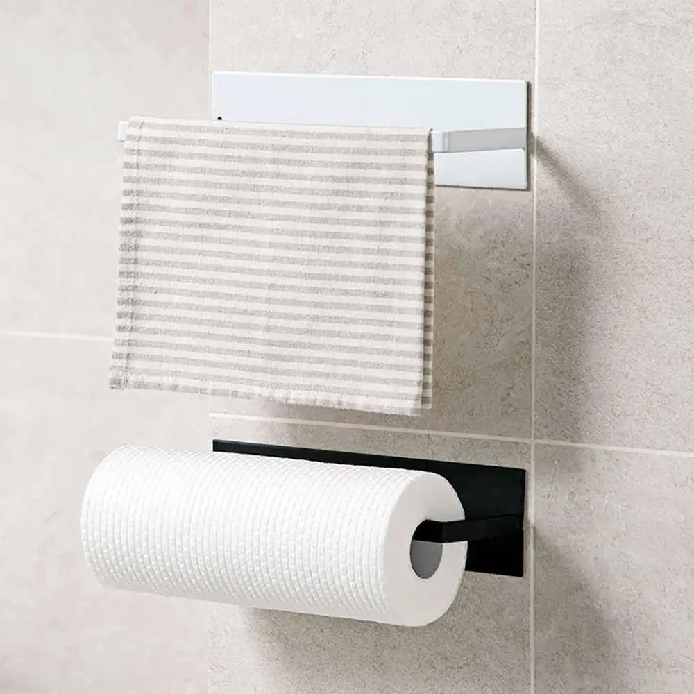 

Accessories NewKitchen Organizer Towel Rack Plastic Hanging Holder Bathroom Cabinet Cupboard Hanger Shelf For Kitchen Supplies, As photo