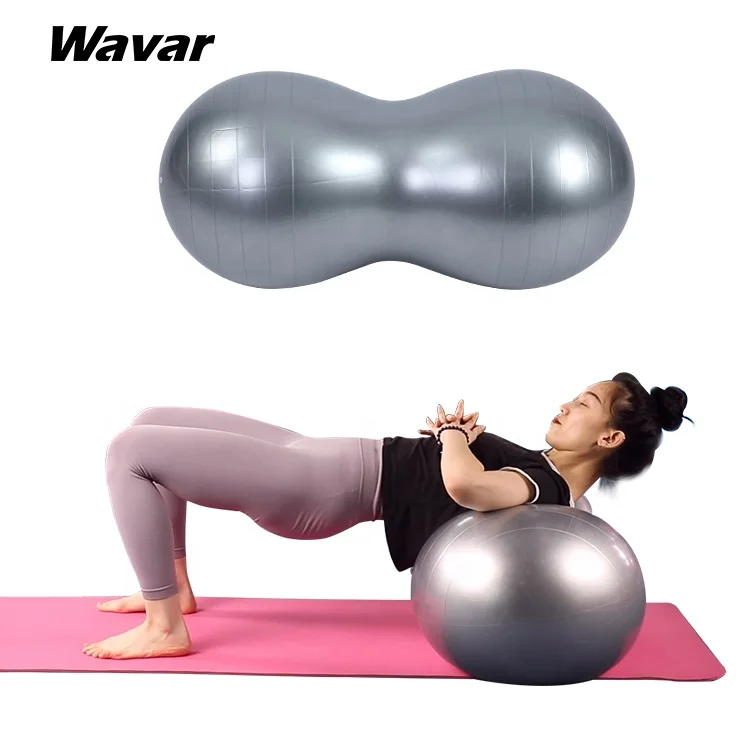 

Yoga massage Ball for adults or Pregnant women PVC inflatable Peanut Gym Ball Exercise, Silver