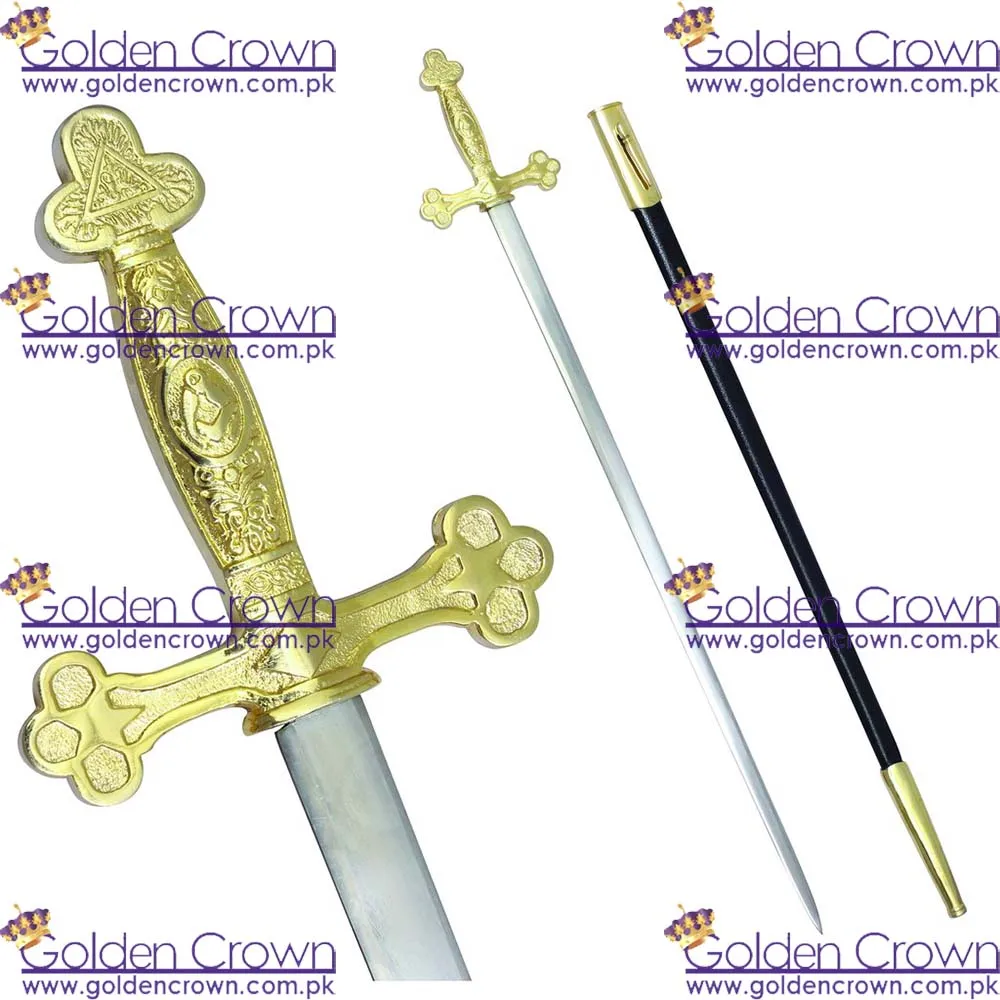 Wholesale Masonic Ceremonial Sword Square Compass Gold Hilt | Masonic