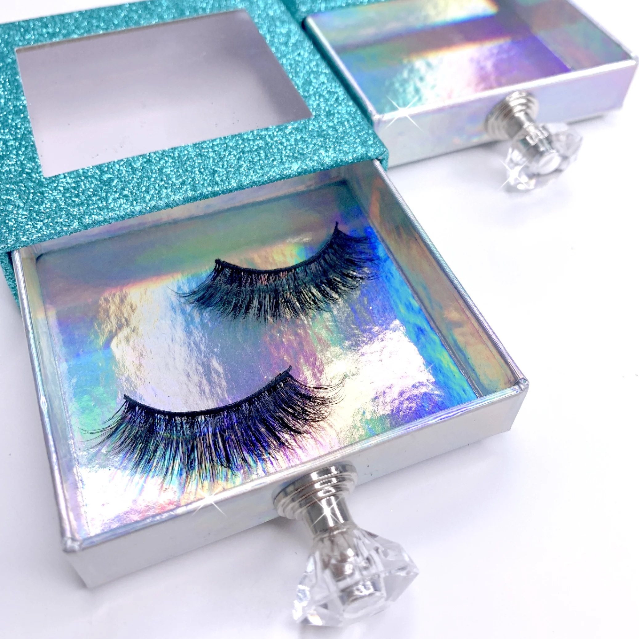 

2021 new arrival mink lahes custom eyelash packaging and 25mm mink eyelash vendor with customized case, Black