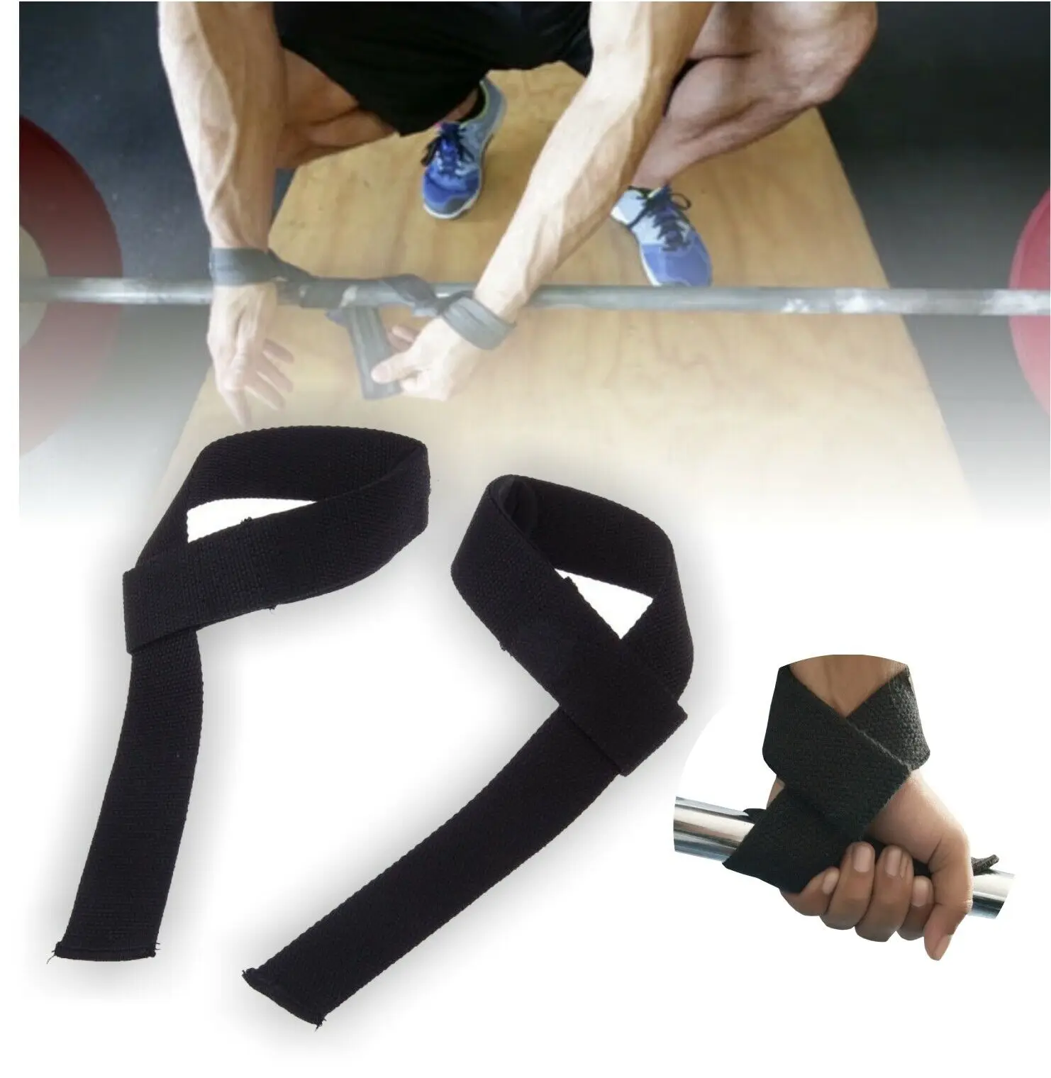 Lifting Strap Weight Wrist Custom Logo Fitness Gym Bodybuilding Workout