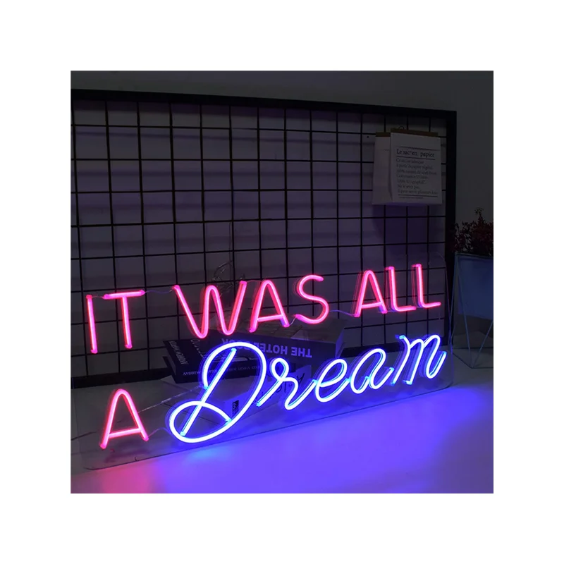 

2022 neon sign drop shipping manufacturer pink neon sign it was all a dream neon light sign