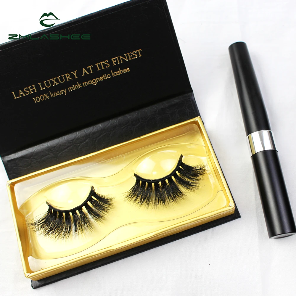 

Free Sample 3d Mink Magnetic Lashes Come With Custom Lash Box Set Up Lash Business