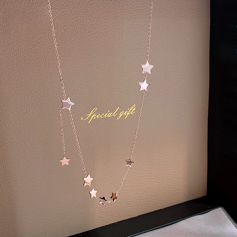 

2020 fashion star necklace gold girls