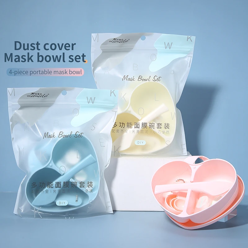 

Lameila new products wholesale DIY plastic facialmask bowl brush spoon cosmetic heart shape maskmixing bowl D0895