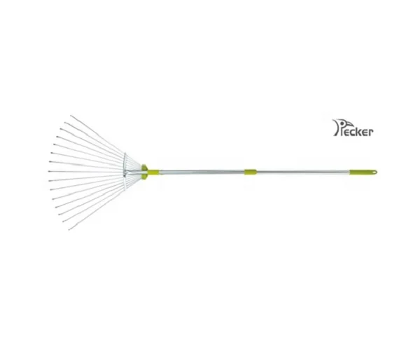 
(PC 1048E) 15 Flat Tine Telescopic Adjustable Lawn Garden Rake 
