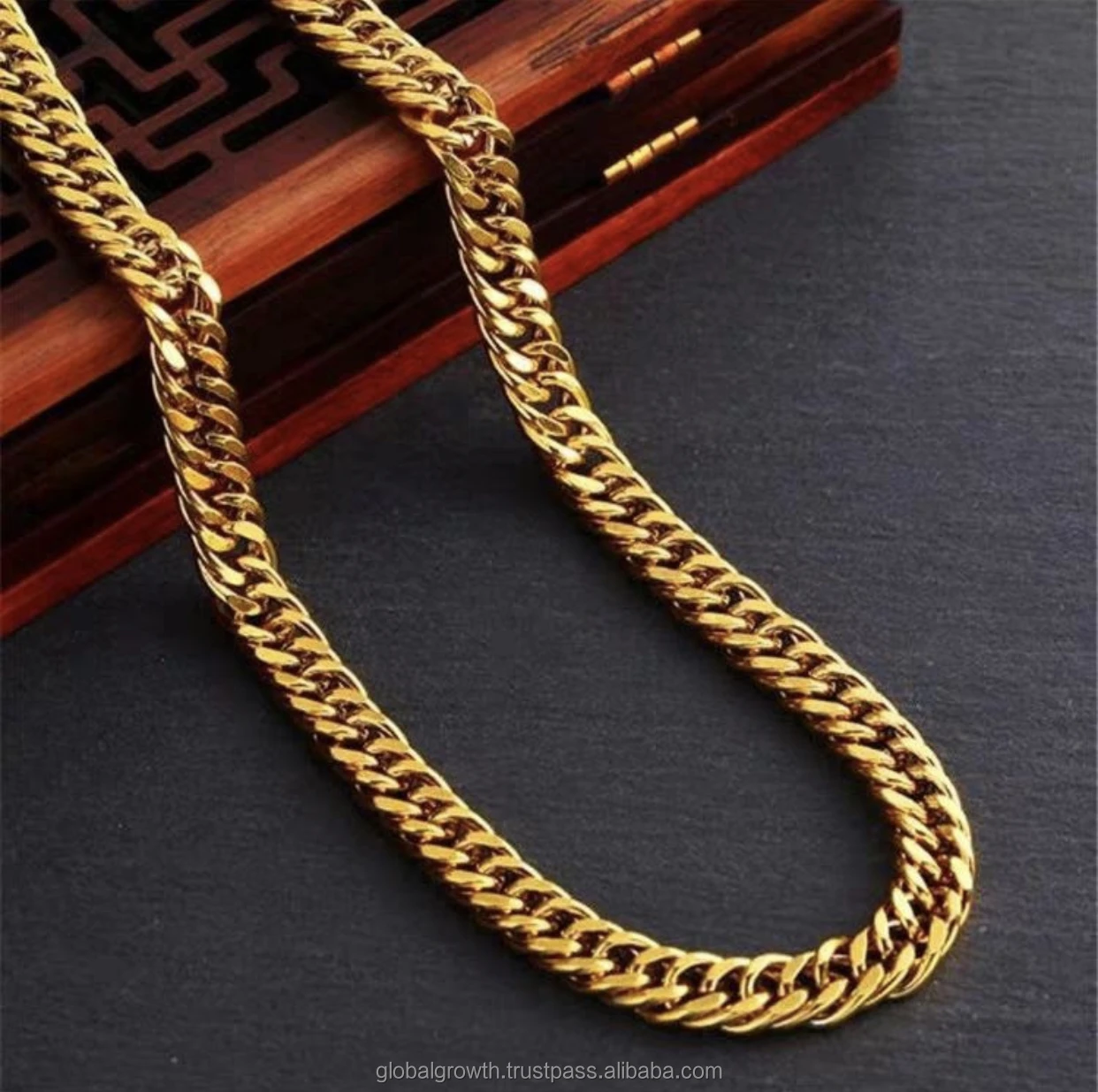 Double Link Curb Chains In Solid Gold 14k 18k 24k (custom Width
