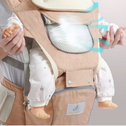 

Baby Carrier, Adjustable Baby Carriers Ergonomic Front Facing/Back Carrier for Newborn, Grey/blue/khaki/clear water/lotus root powder