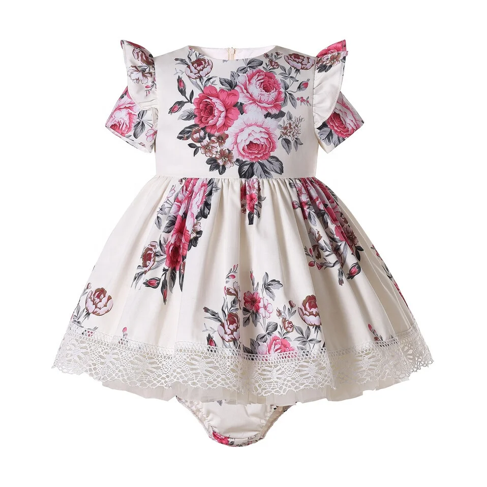 

Pettigirl New Summer Baby Flower Girl Dresses Off White Infant Flower Girl Dresses with PP Pant