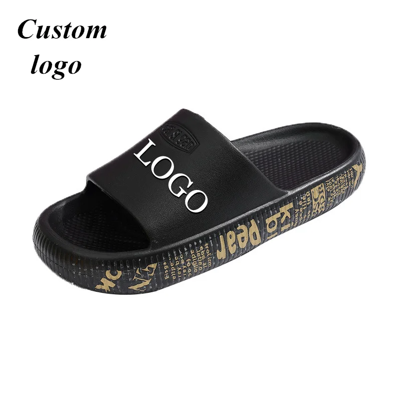 

Wholesale Factory Price Men Comfortable EVA Non-slip custom logo shoes Plastic Slide for Men and Women platform slippers