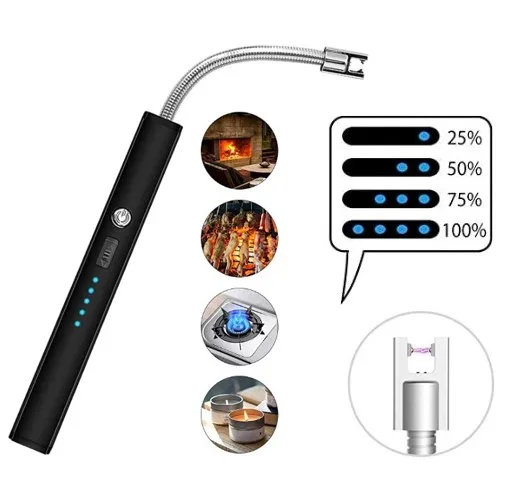 

lovisle tech flexible electric candle lighter safety rechargeable barbecue lighter outside camping party use