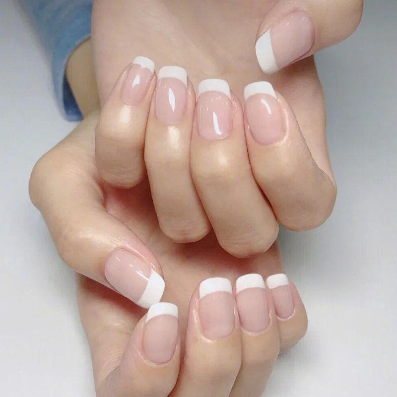 

Nails French False Nails Shape Nude Nail Art Tips Pre-designed