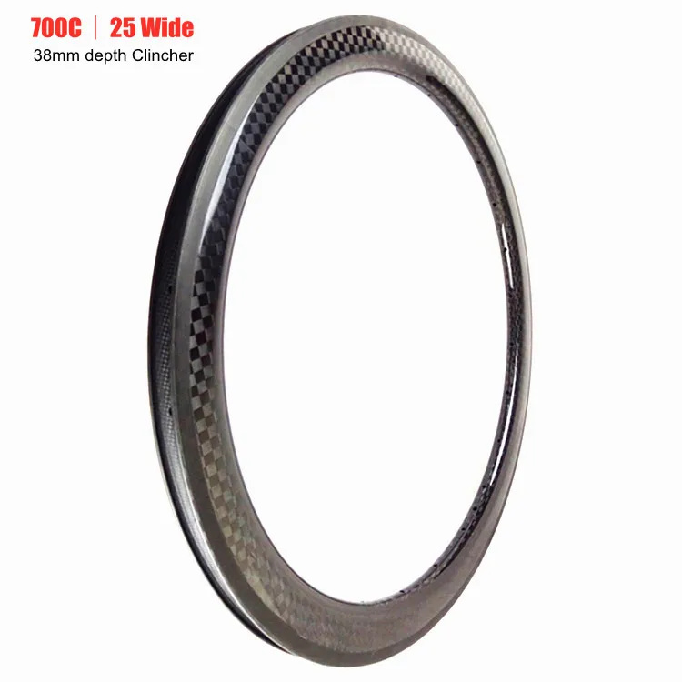 

New carbon fiber bicycle rim 25 mm wide 700C road bike edge 50 mm