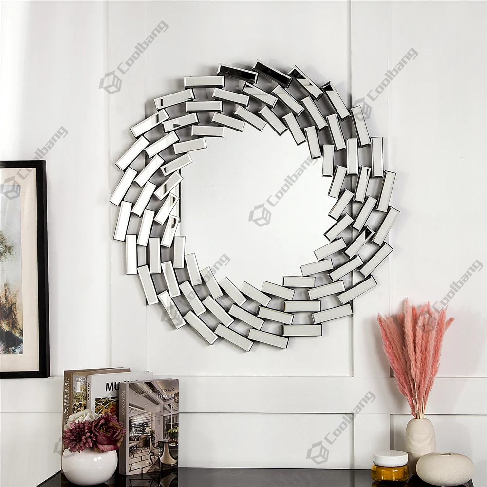 

Modern With Silver Decorative Round Wall Mirrors wholesale For Home Hotel, Silver mirror