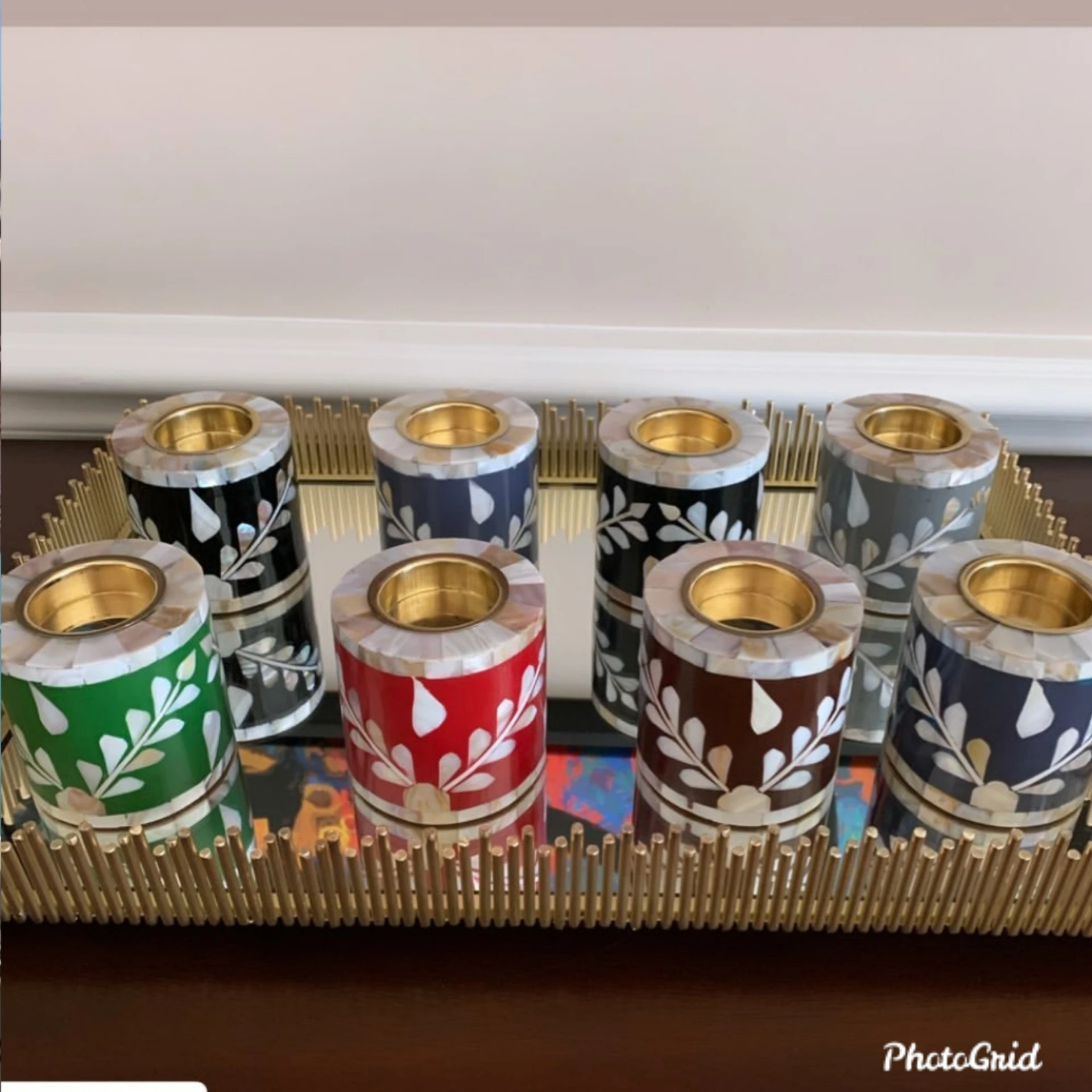 
SERVING TRAY BONE INLAY TEA LIGHT BAKHOOR BOX GULF UAE 