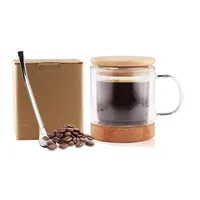 

Wholesale Double Walled Insulated Borosilicate Glass Coffee Mug, Custom Reusable Travel Tea Cup Set With Handle For Mike/Juice