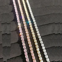 

hot sale 16inch 3mm 5mm white pink diamond chocker necklace