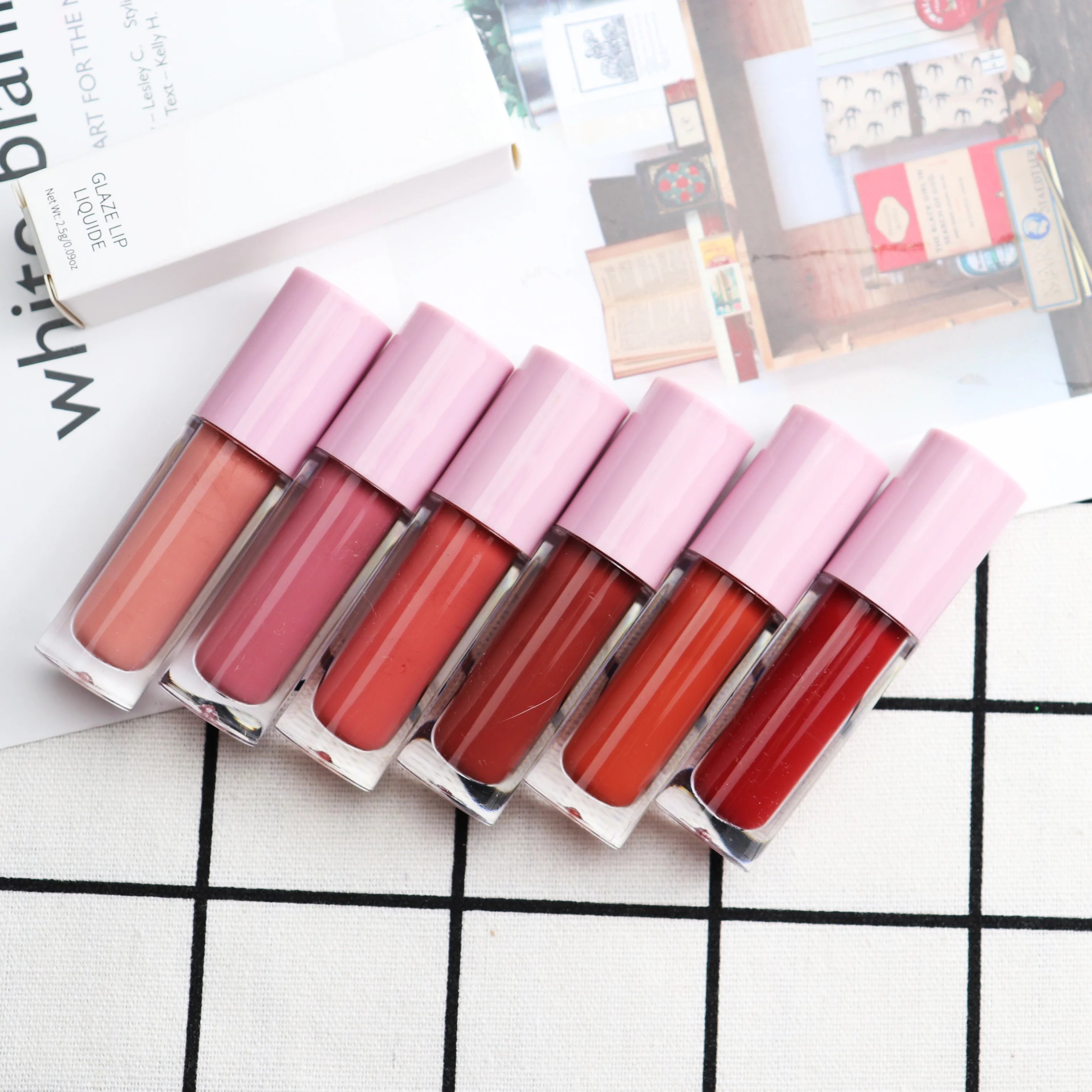 

New 6 Colors Cruelty Free Matte Liquid Lip Gloss Private Label Custom Logo Nude Lipgloss