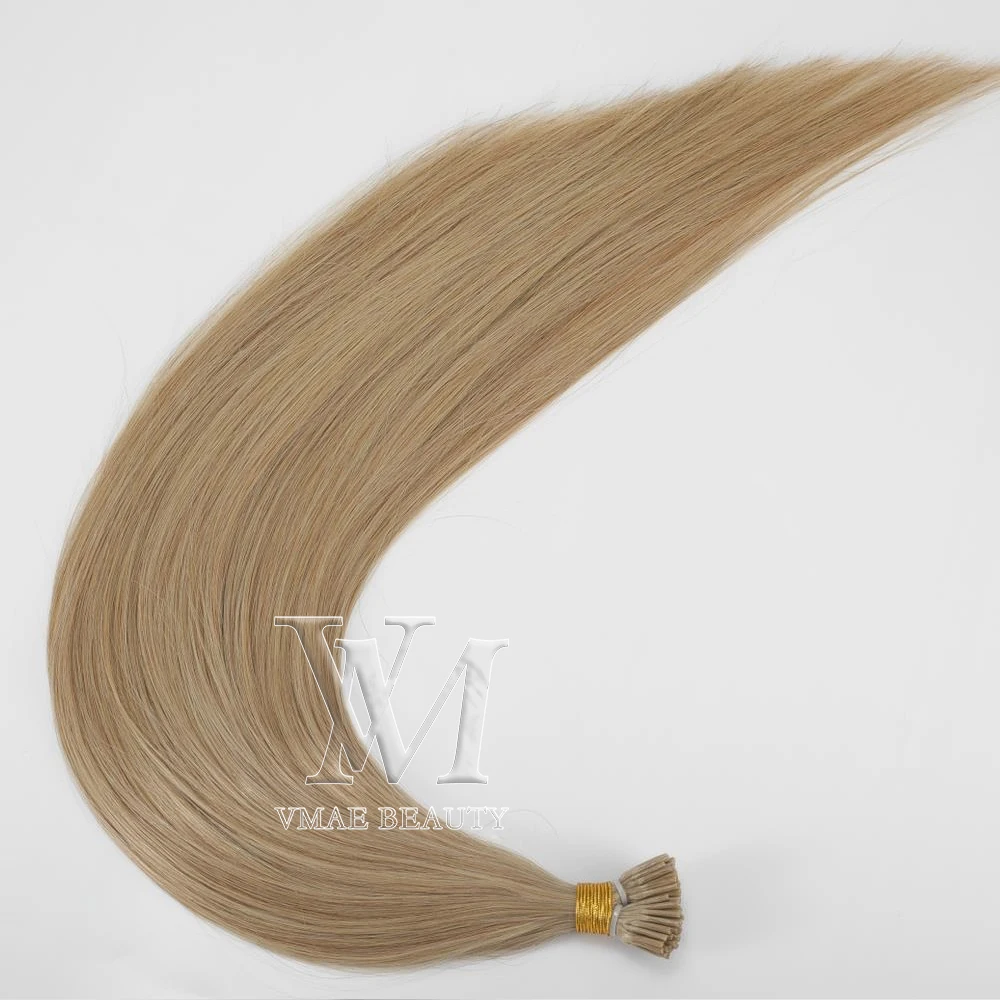 

VMAE Hot Sale Wholesale Russian 100g Natural Blonde 27# I Tip Straight Double Drawn Keratin Best Donor Human Hair Extensions