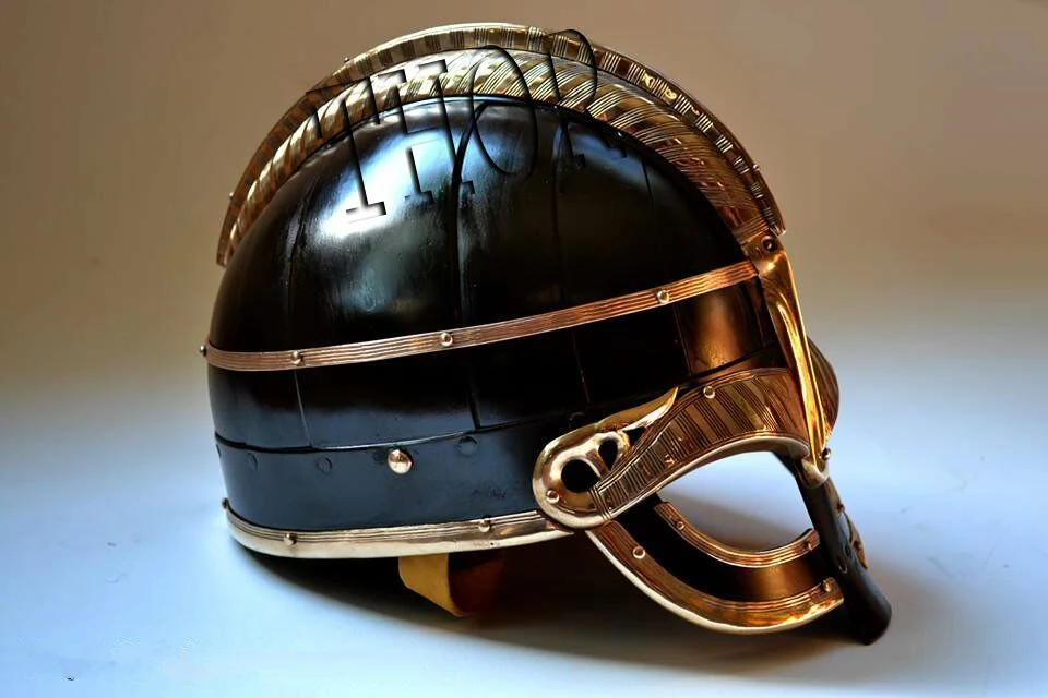 Armor Brass & Steel Medieval Vendel Viking Helmet Knight Museum Helmet Replica 