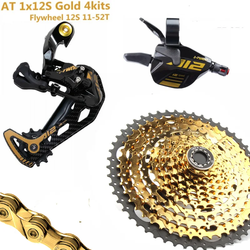 

Ltwoo AT12 Bike 12 Speed Groupset 12s 11-52T Cassette Shifter Rear Derailleur Shift Chain 12S Gold Group set