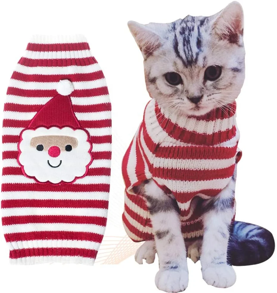 

Cat Sweater Christmas Santa Claus Pet Cat Winter Knitwear Warm Clothes