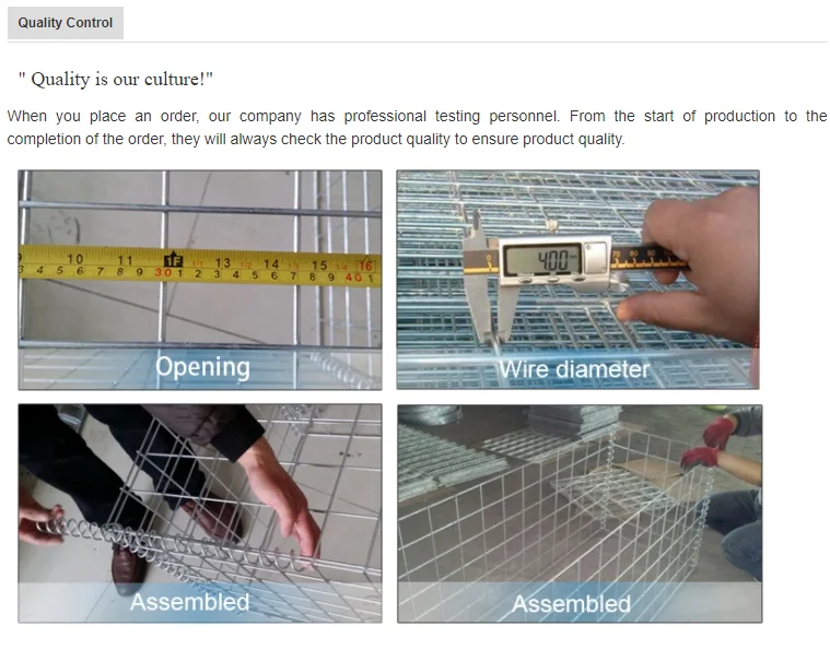 Hexagonal Galvanized Chain Link Fence Gabion Basket / Gabion Box For