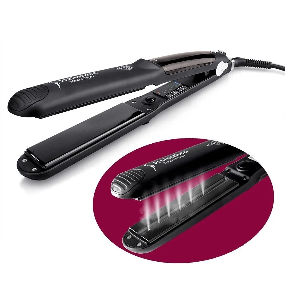 Professional Vapour Infusion Flat Iron Steam Styler Ceramic Hair Straightener with Argan Oil